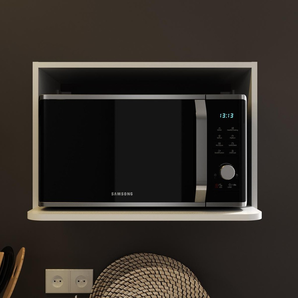 Nicho Aéreo de Cozinha em MDF para Micro-ondas 60cm Multimóveis CR20435 em Oferta na Shopee