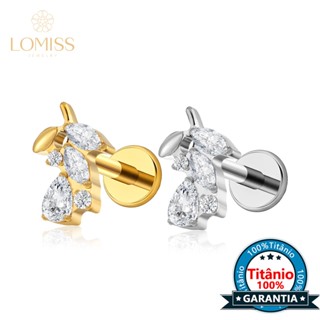 Piercing Helix Tragus Conch Labret Ramo Titânio Zircônia em Oferta na Shopee