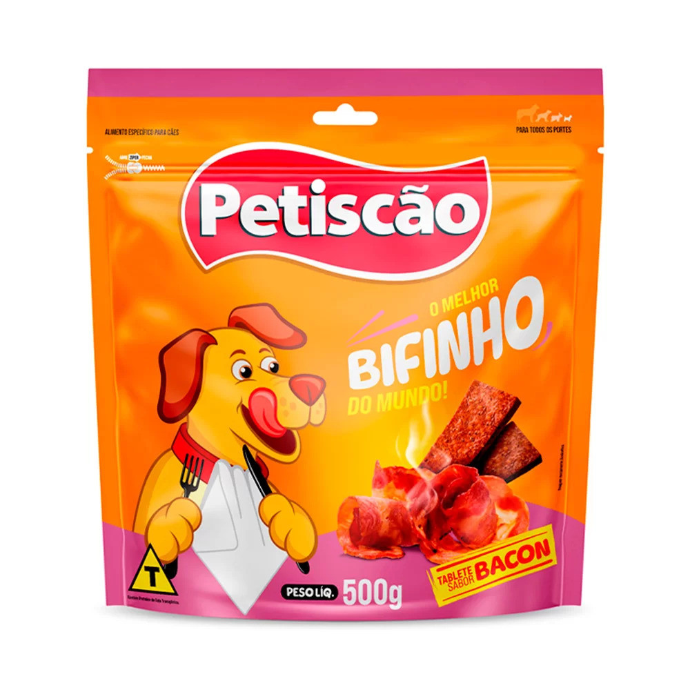 Petisção Bifinho Mastigáveis Bacon 500g 