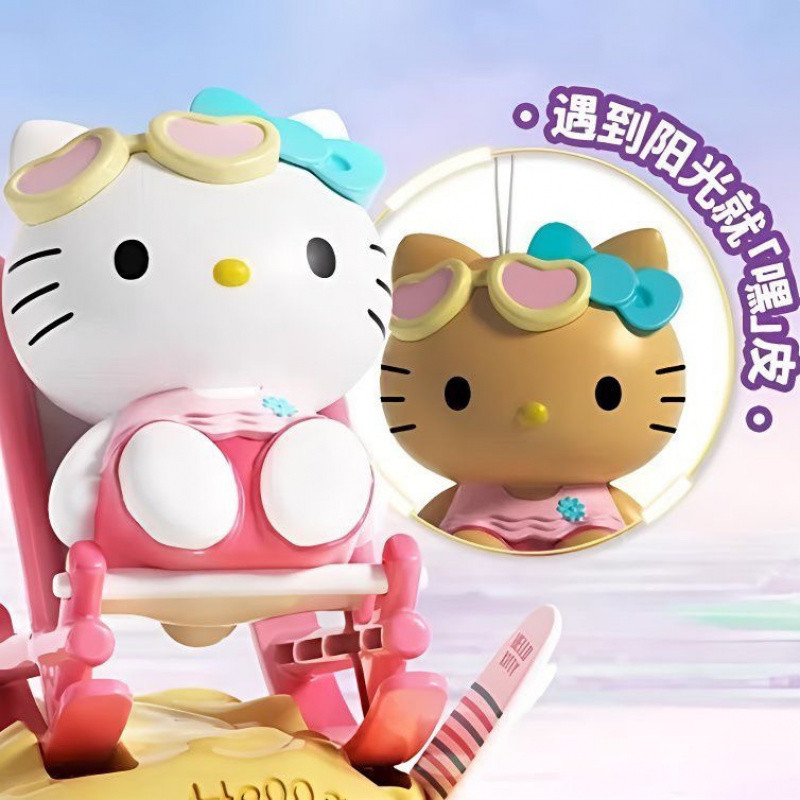 Charme hello kitty que muda de cor Sanrio encontra pingente ultravioleta de gatinho que muda de cor, boneca fofa de hell em Oferta na Shopee