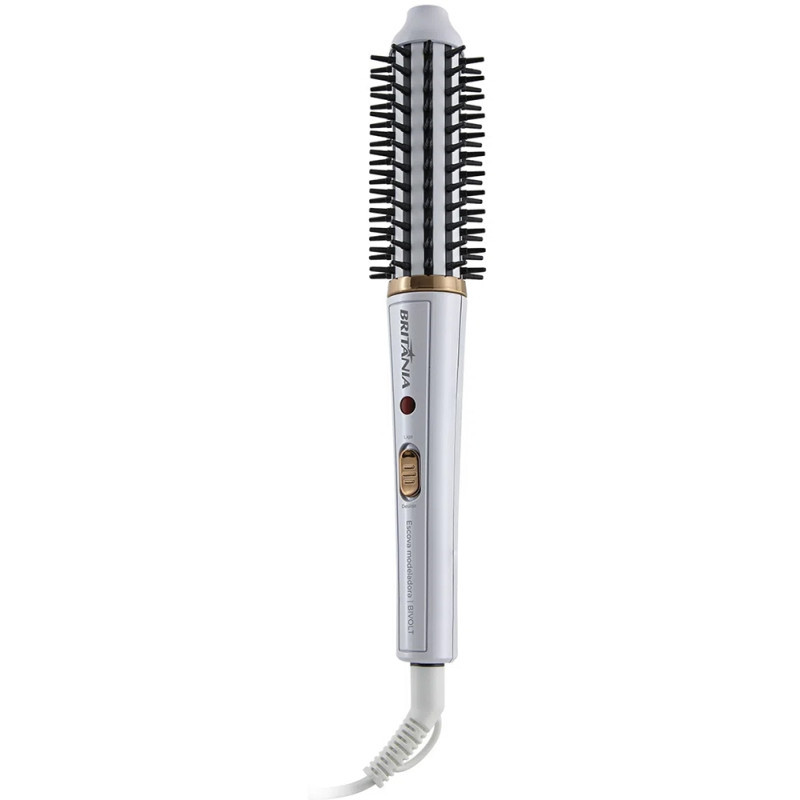 Escova Modeladora Britânia BEC04 40W Bivolt - Modelador de Cachos 210°C - Branca Original