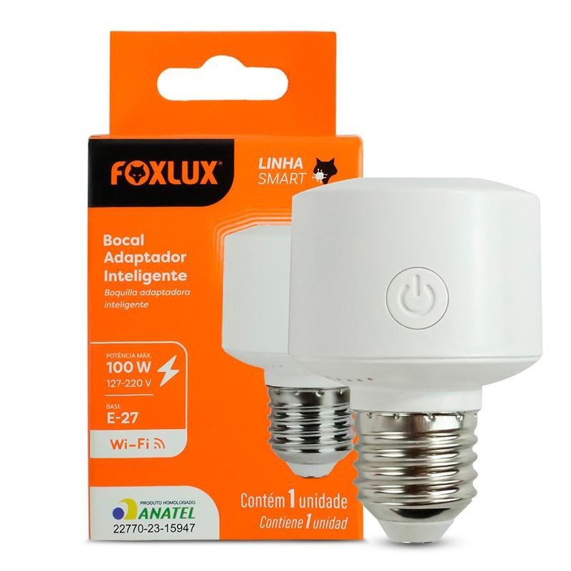 Soquete Bocal Adaptador Inteligente E27 100W Foxlux em Oferta na Shopee