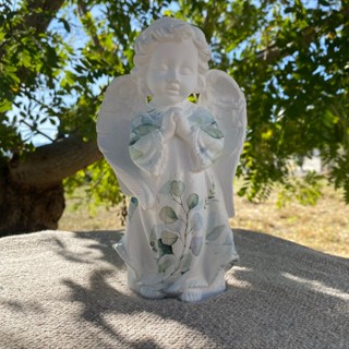 Imagem Anjo da Guarda Verde 20cm / Decoração Batizado em Oferta na Shopee