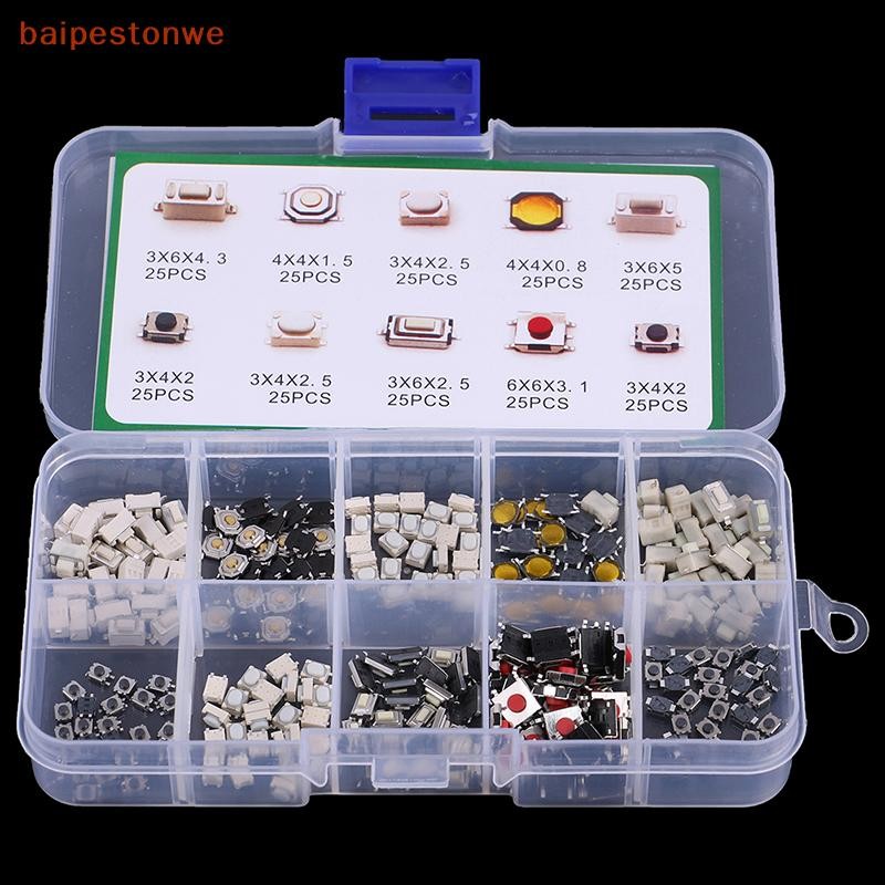 [baipestonwe] 250 Unidades 10 Tipos De Botão Tátil Teclas De Carro Microinterruptor De Toque