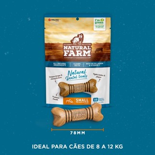 Petisco Cães Snack Dental Porte Pequeno 210g Natural Farm em Oferta na Shopee