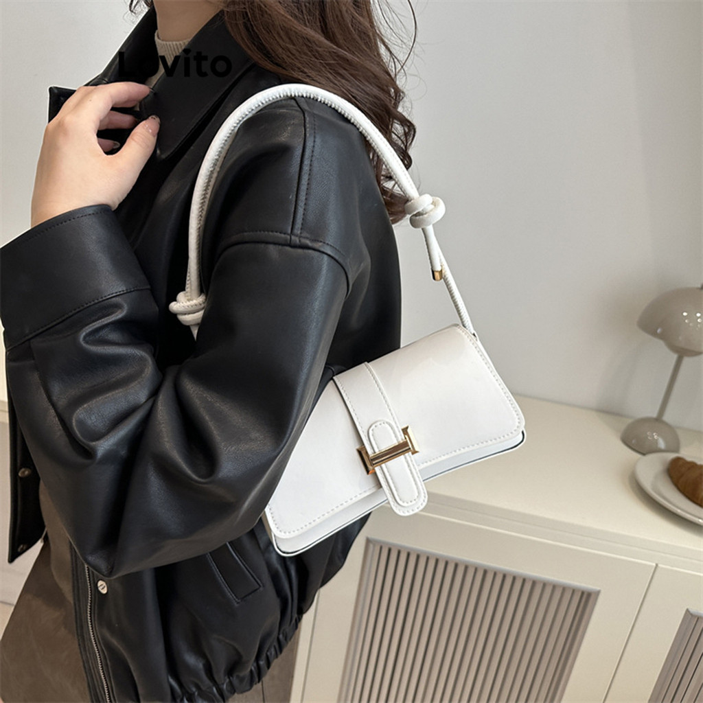 Lovito Casual Plain Popularidade bolsa de ombro para Mulheres LFA55014
