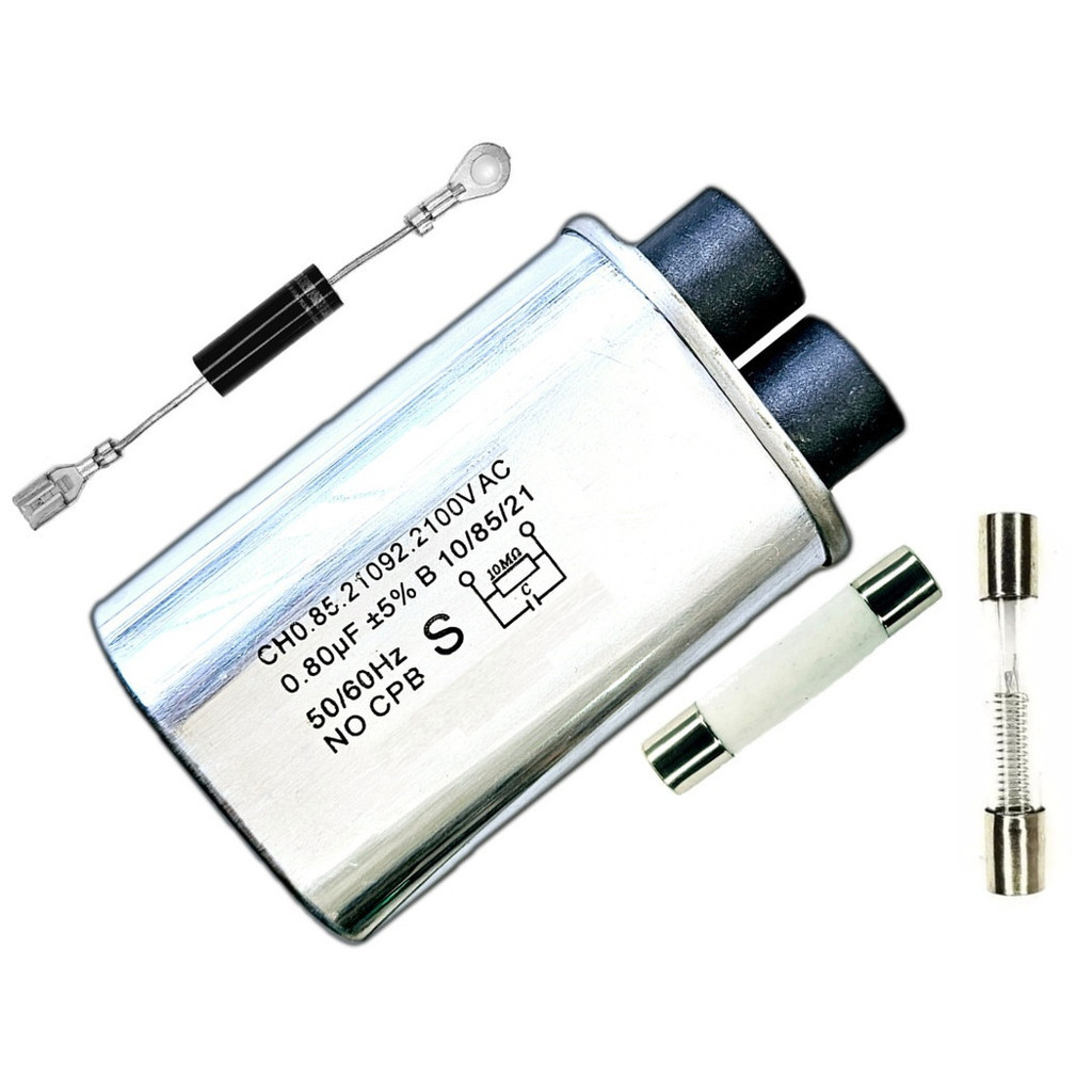 Kit Capacitor 0,80uf + Diodo + Fusível + Fusível Vidro 0.7a