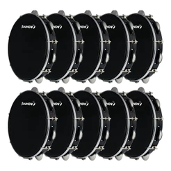 Kit 10 Pandeiro Profissional Phx Preto 10 Pele Preta Sound7