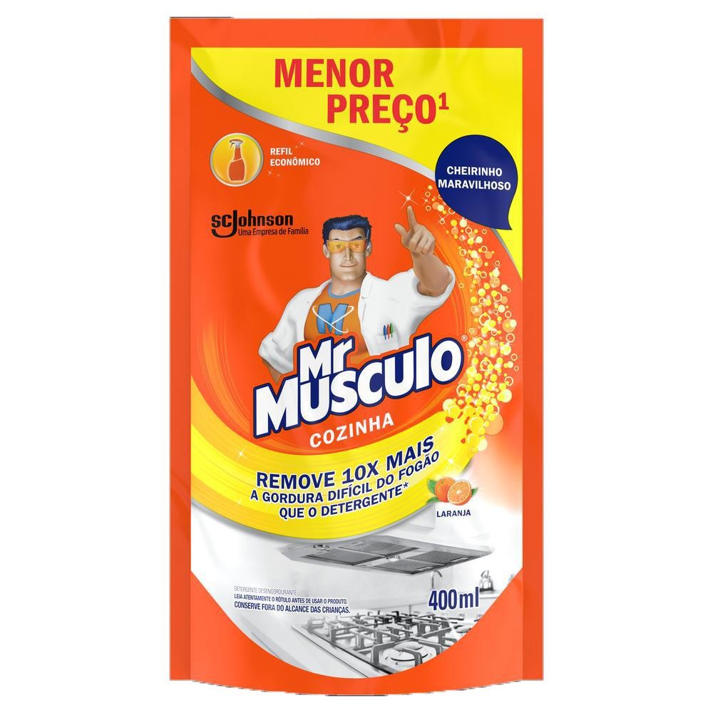 Limpador Desengordurante Cozinha Laranja Mr Músculo Sachê 400ml Refil Econômico em Oferta na Shopee