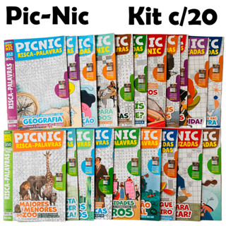 Kit C/20 Revistas Passatempo PIC-NIC Caça-Palavras Cruzadas - Sem Repetição em Oferta na Shopee