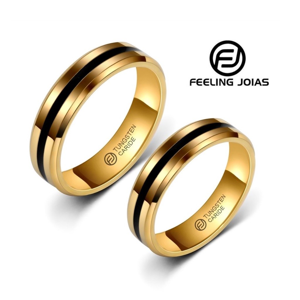 Aliança Tungstênio Preta | BuscaProdutos