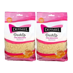 Kit 2 Cera Depilatória Natural Mel Pérola Espanhol Depimiel