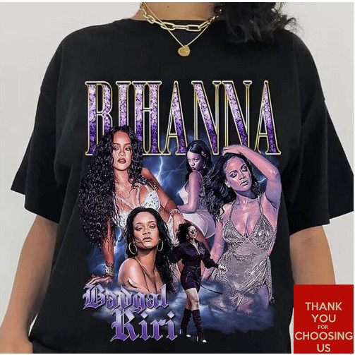 Camiseta Cantora Pop Rihanna Camisa estampada T-Shirt Blusa Unissex Exclusiva Lançamento!