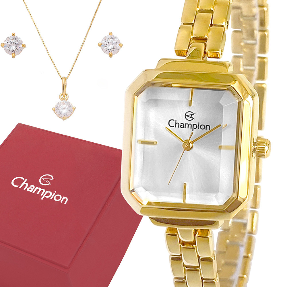 Relógio Champion Feminino Dourado Analógico Prova Dágua Top em Oferta na Shopee