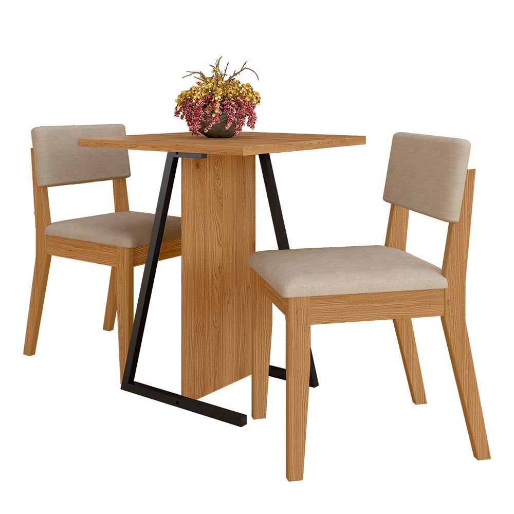 Conjunto De Mesa Com 2 Cadeiras Arkansas Cinamomo/bege - M. Arapongas em Oferta na Shopee