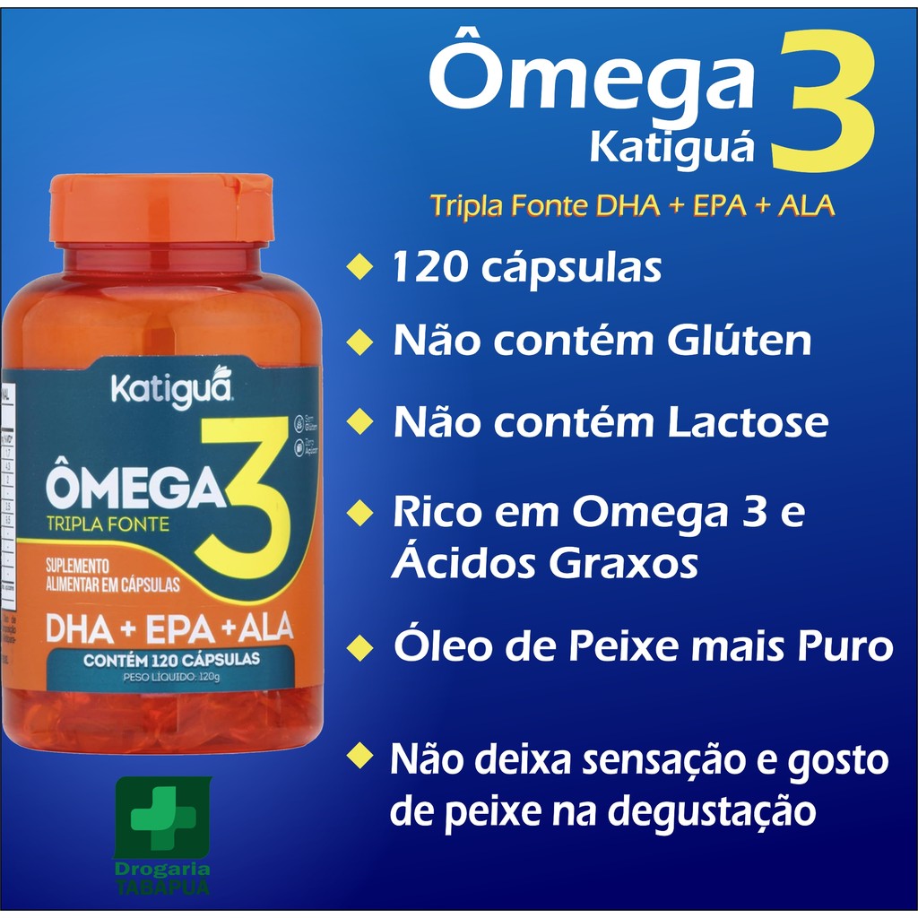 kit 2 Omega 3 1000mg com 120caps Tripla Fonte De Omega - DHA - EPA - ALA -Omega Mais Puro