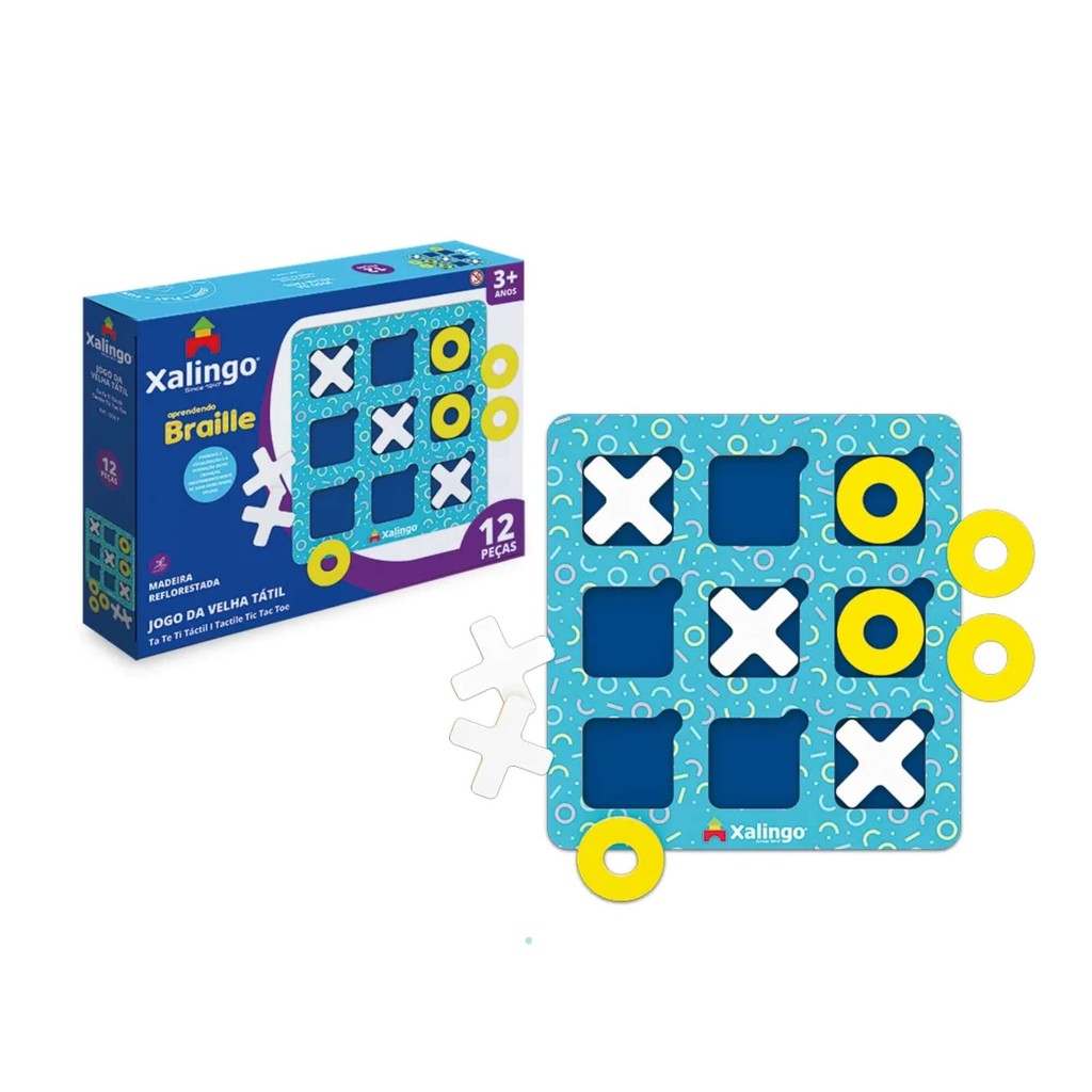 Jogo da Velha Tátil 12 Peças Brinquedo Infantil Tabuleiro Xalingo - 12787 em Oferta na Shopee
