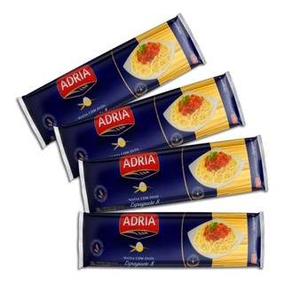 Massa Macarrão C/ Ovos Espaguete 8 Adria - Kit 4un De 500g em Oferta na Shopee