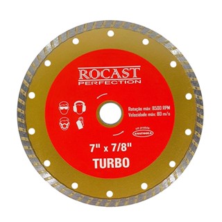 Disco Diamantado Turbo Para Esmerilhadeira 7 x 7/8'' (34,0016) - Rocast em Oferta na Shopee