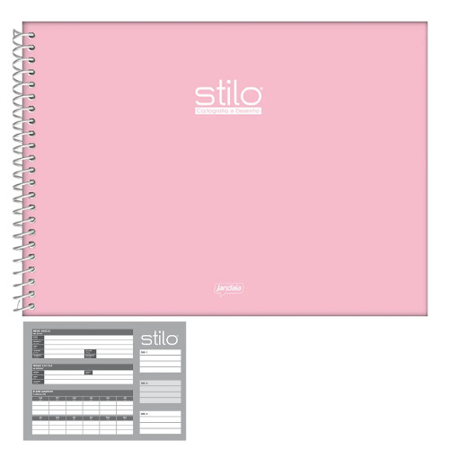 Caderno Cartografia 80Fls Stilo 275X200mm JANDAIA Caderno Desenho Rosa Caderno Stilo Material Escolar Caderno Grande