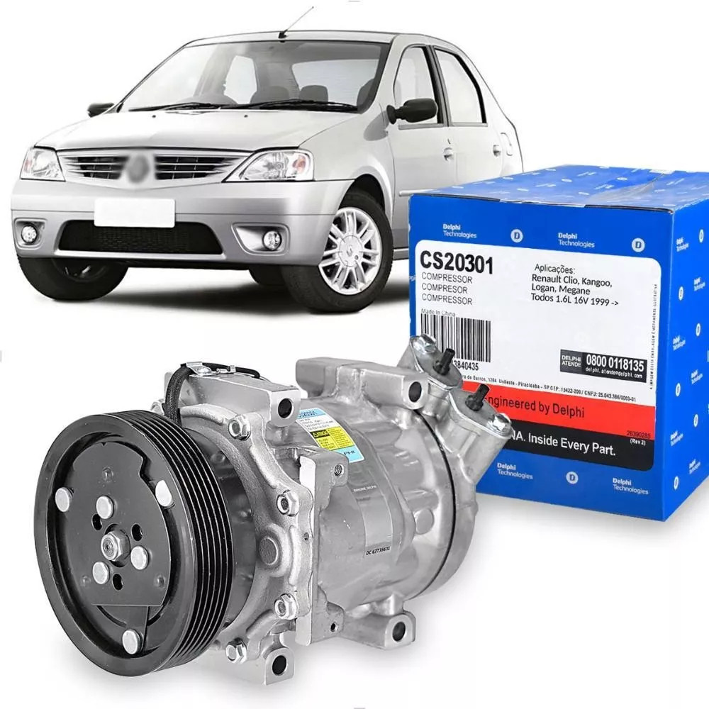 Compressor Ar Logan 1.6 07 A 2013 6pk 125mm Delphi - Spare Parts and Accessories for Vehicles