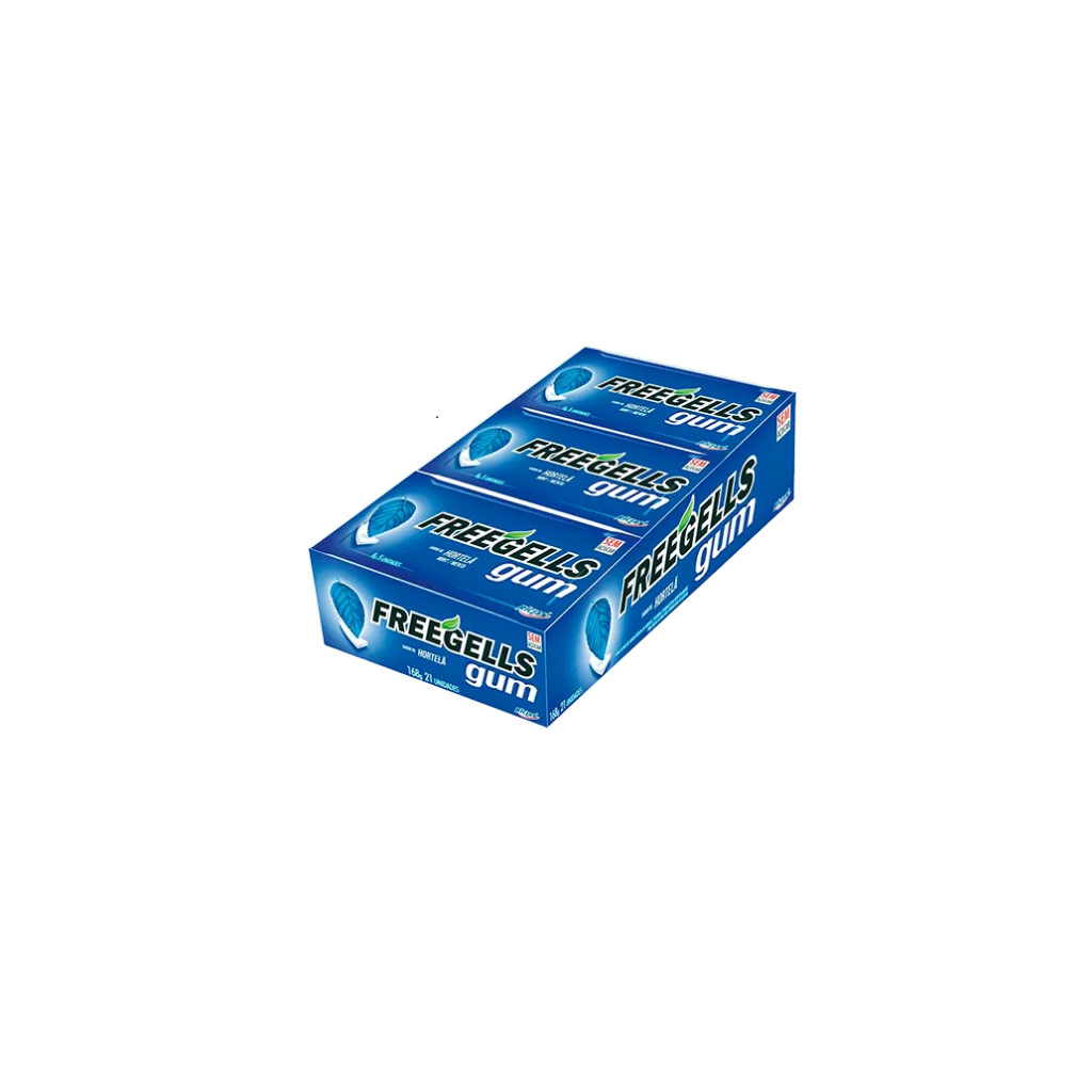 Chiclete Freegells Gum Hortelã 15un  Sem Açúcar- Goma de Mascar Doce