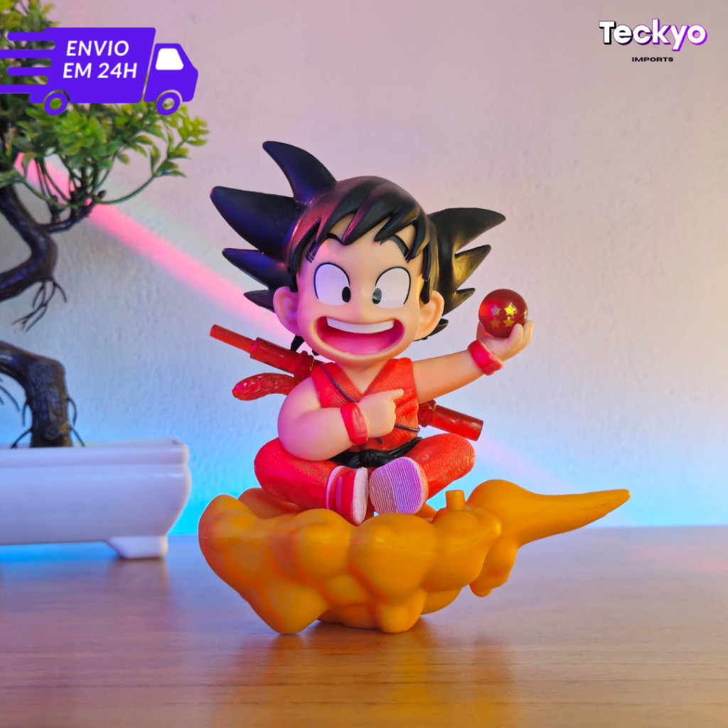 Boneco do Goku na Nuvem Voadora Miniatura Dragon Ball Action Figure de PVC Colecionavel