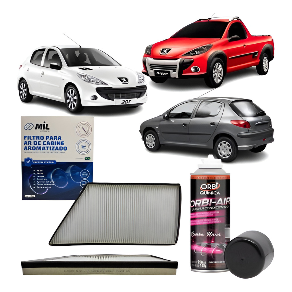 Kit Filtro + Higienizador Peugeot 206/207/hoggar Verificar compatibilidades em Oferta na Shopee