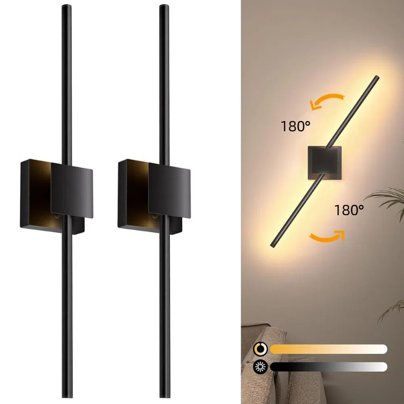 Lâmpada De Parede Sem Fio Recarregável VIMI, Arandela Giratória Criativa Com Linha Led, Alimentada Por Bateria, Inter em Oferta na Shopee