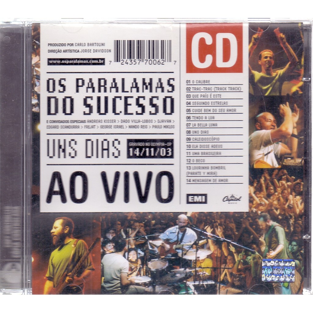 CD OS PARALAMAS DO SUCESSO UNS DIAS / AO VIVO [22]