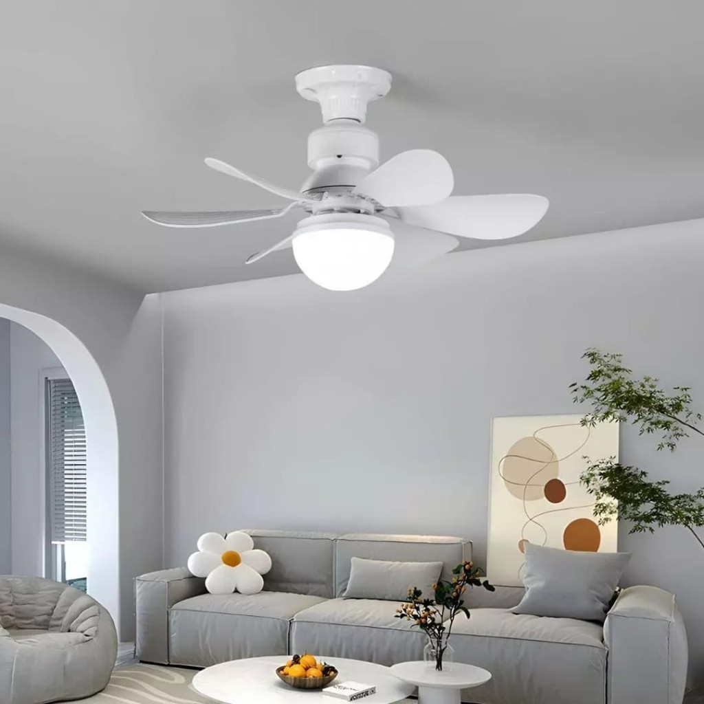 Ventilador De Teto 6 Folhas Wind Light Silent Lâmpada Led C/ Controle Remoto Silenciosa 60...