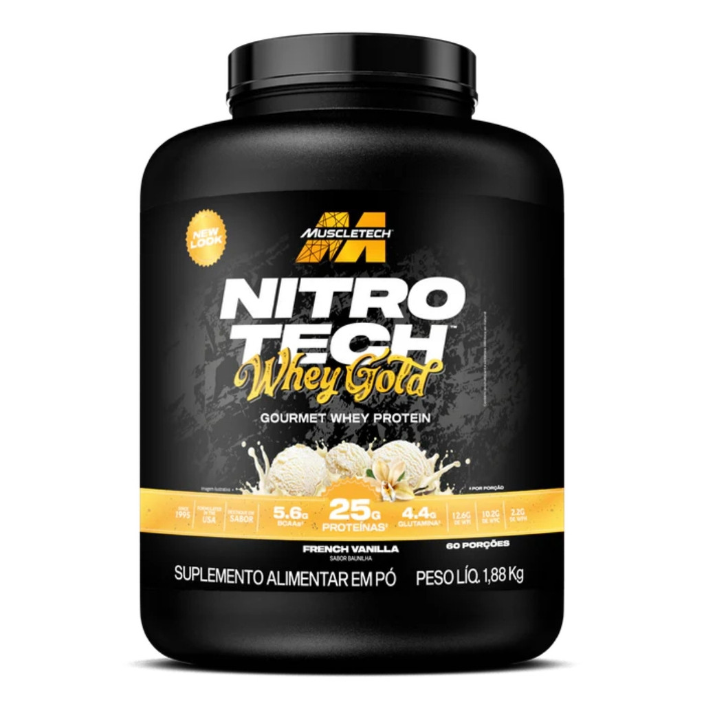 Whey Protein Nitro Tech Gold Pote 1880g Muscletech Baunilha