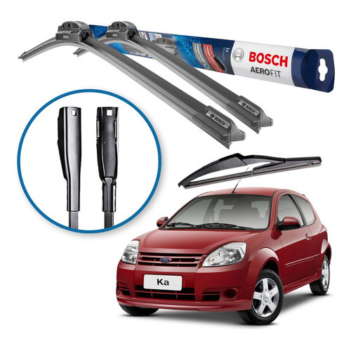 Palheta Dianteira Traseira Bosch Ford Ka 2011 A 2013 Kit C3