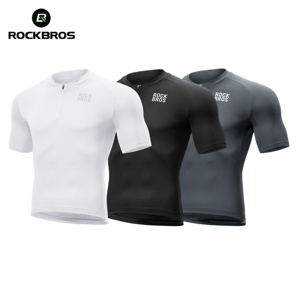 ROCKBROS Camisa De Ciclismo Respirável Secagem Rápida Leve Alta Elasticidade Masculino Terno Antiderrapante Confortável em Oferta na Shopee