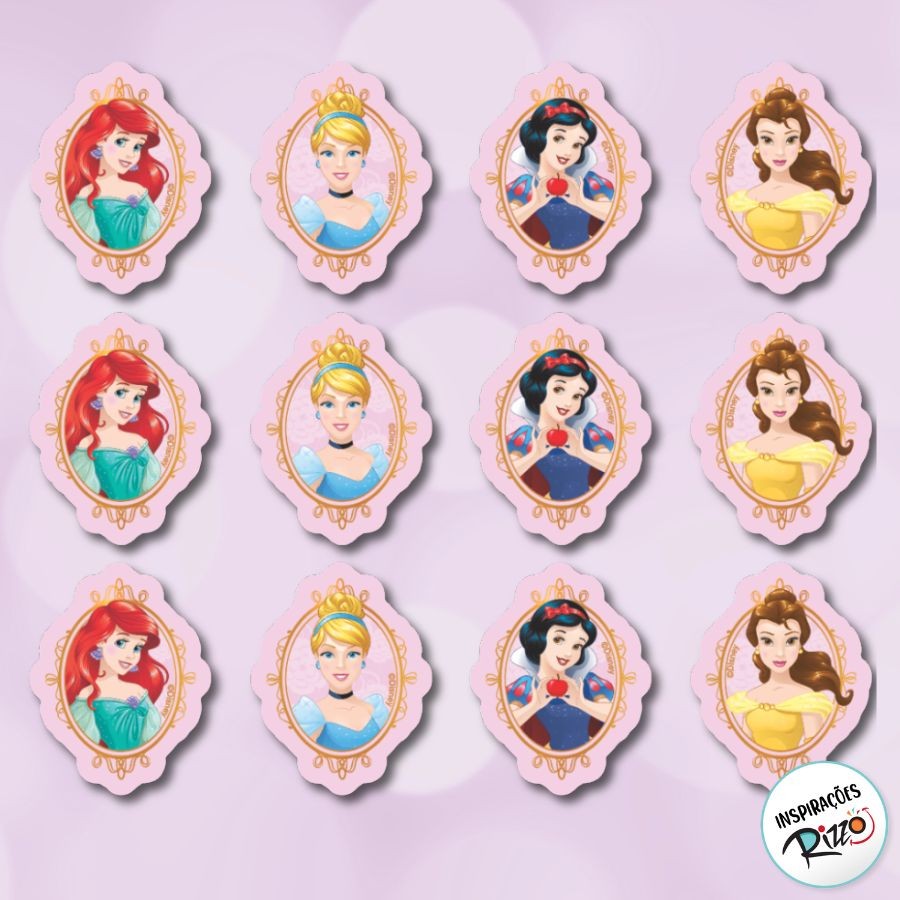 Aplique Imp em EVA - Princesas Moldura - 12 unidades - Disney Original - Rizzo em Oferta na Shopee