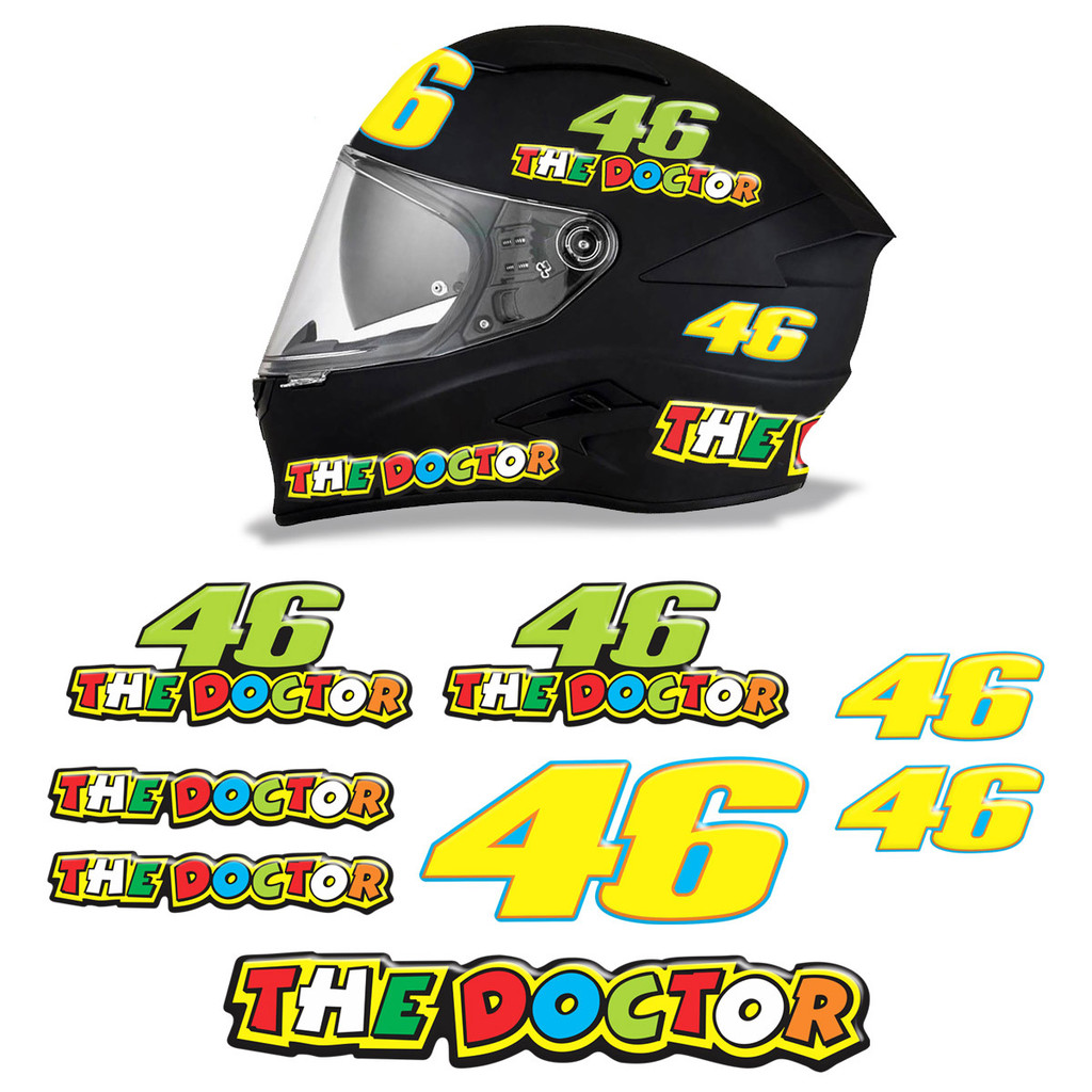 Kit de Adesivos para Capacete 46 The Doctor Resinado em Oferta na Shopee