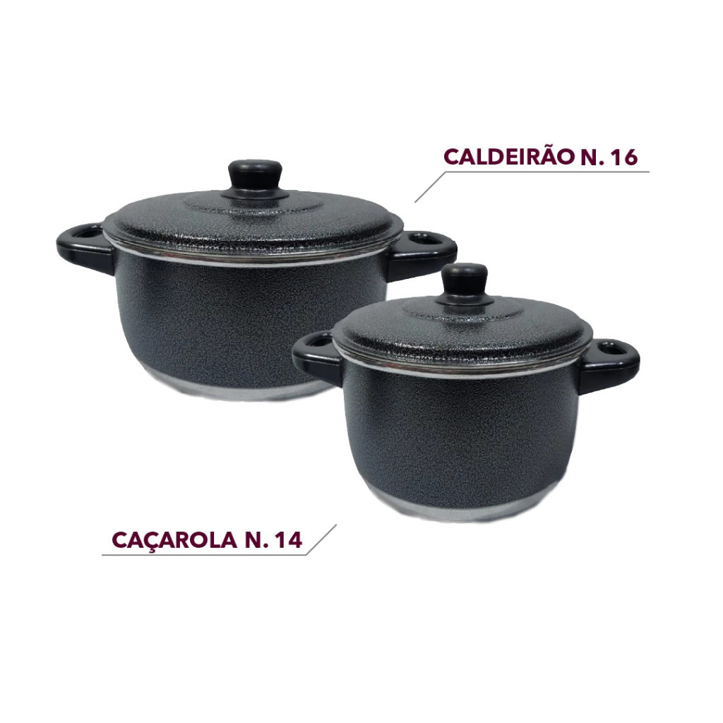 Kit Panelas Avulsas N. 14 e Caldeirão N. 16 em Oferta na Shopee