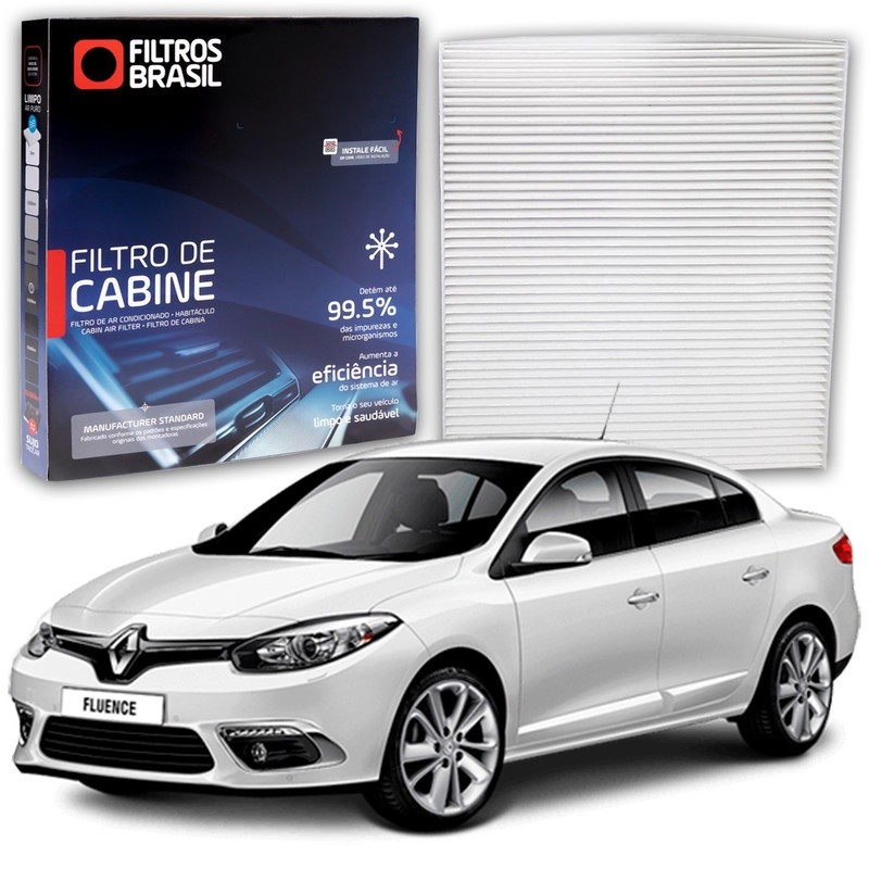 Filtro Cabine Ar Condicionado Renault Fluence 2.0 Privilège GT Sport Turbo 2011-2018 Wega AKX-1396 264x170x35mm em Oferta na Shopee