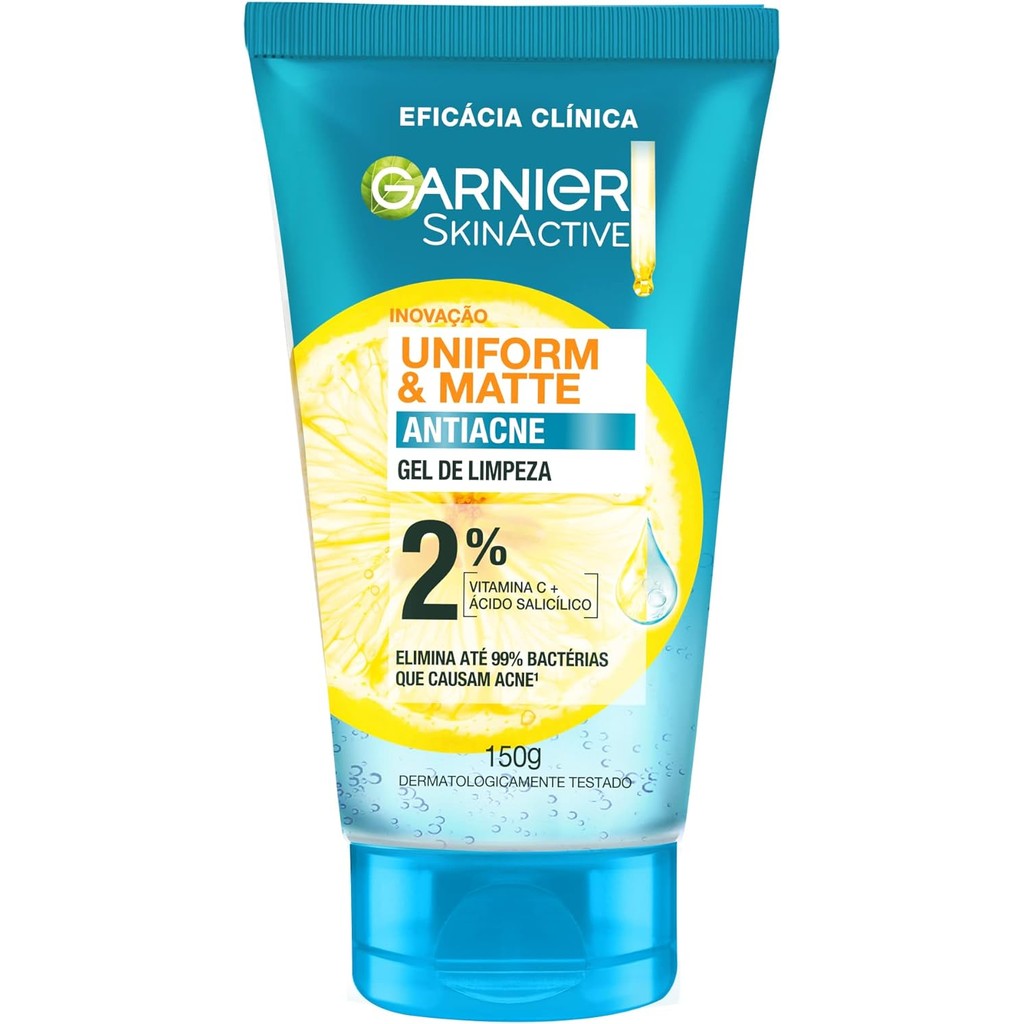 Gel de Limpeza Facial Garnier Uniform & Matte Antiacne 150g
