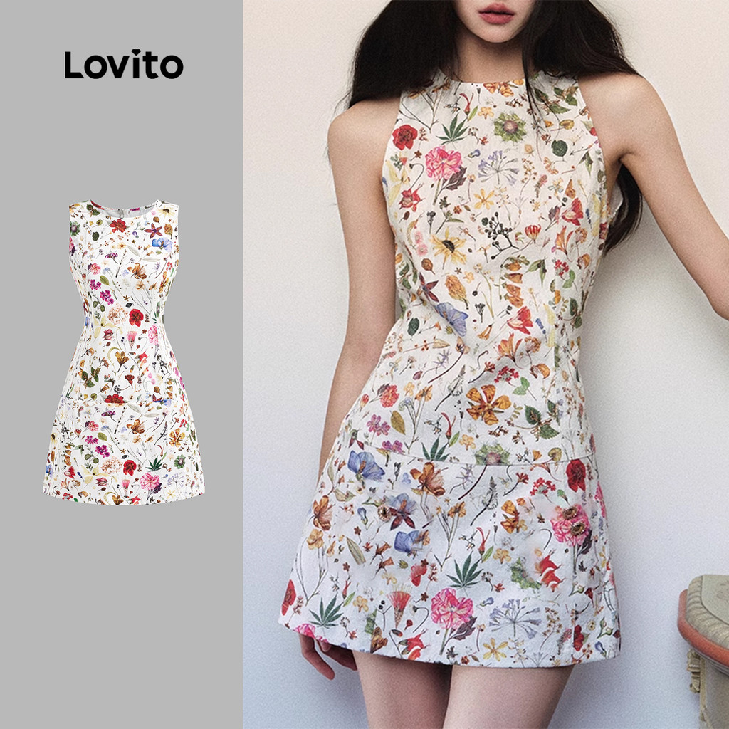 Lovito Vestido Boho Ditsy Vestido Floral De Verão Para Mulheres L123ED304 em Oferta na Shopee