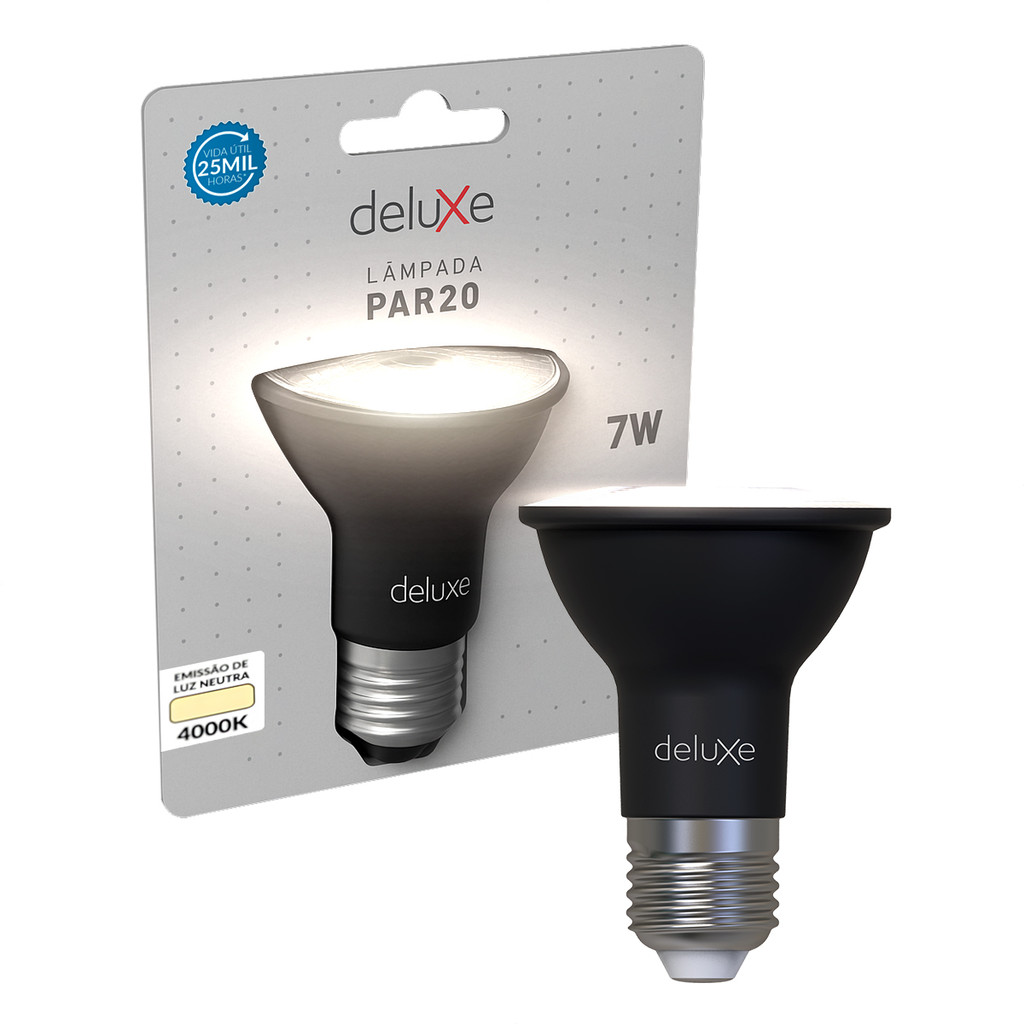 Lampada Led Par20 7w 500lm 4000K Bivolt E27 Pf Deluxe - Home & Living