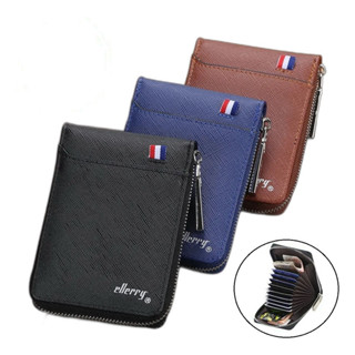 Carteira Masculina Feminina Couro PU Luxo Compacta Cartão Dinheiro Zíper Slim em Oferta na Shopee