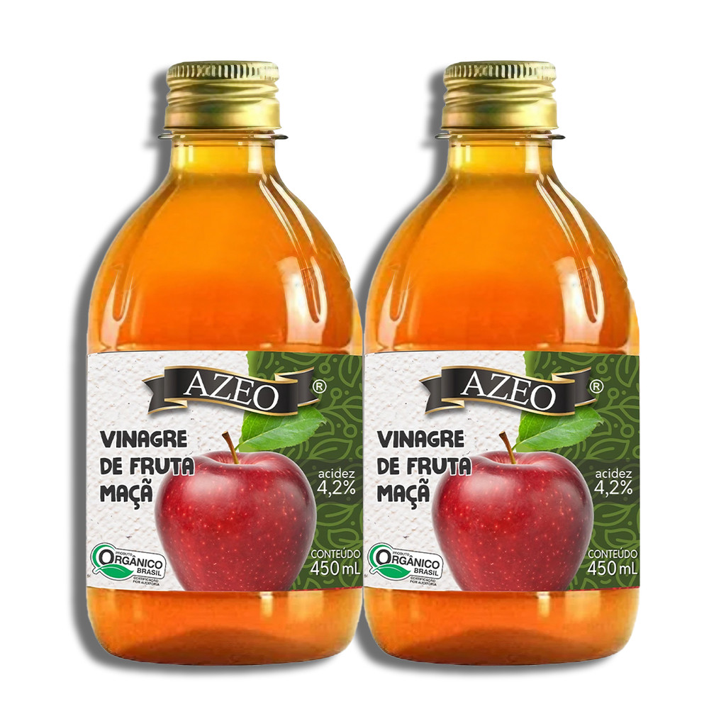 Vinagre de Frutas de Maçã Orgânico - Kit 2 Unidades 900 ml - Azeo - Food & Beverages