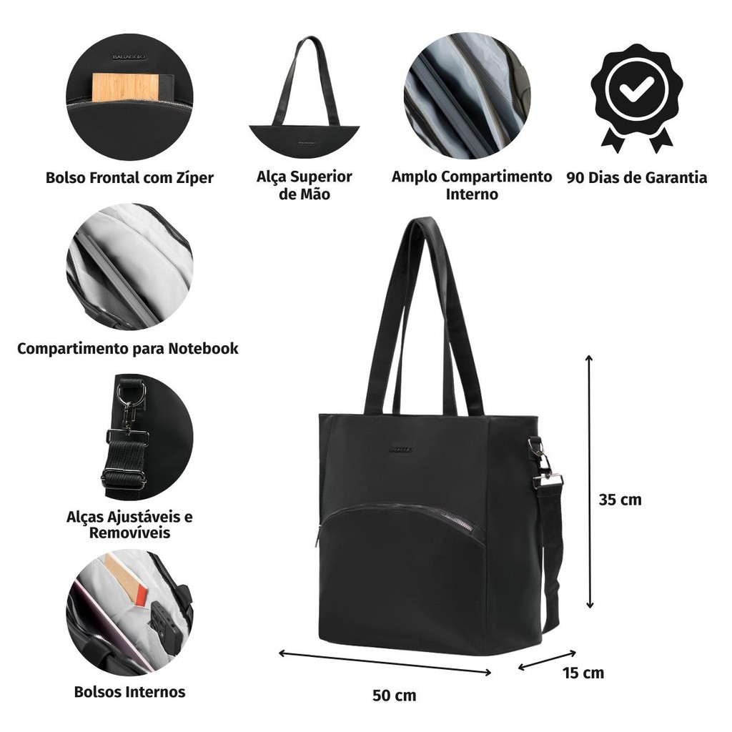 Detalhes do Bolsa Executiva Grande Feminina Donna Azul Marinho