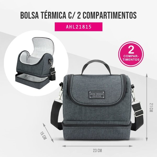 Detalhes do Kit Bolsa Térmica, Marmita, Garrafa 700Ml E Porta Escovas  - Jacki Design
