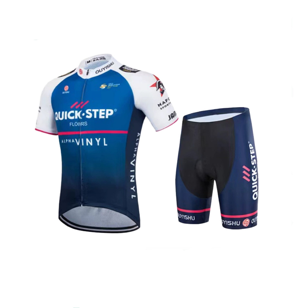 【Em Estoque】QUICK.STEP Homens Conjunto De Camisa De Ciclismo De Manga Curta MTB Vestuário Pro Team Mountain Road