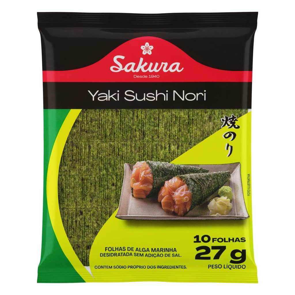 Yaki Sushi Nori Sakura 10 Folhas (27G) em Oferta na Shopee