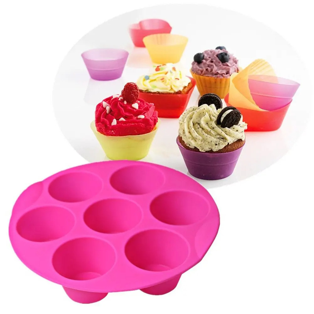 Forma de Silicone Para Air Fryers Fritadeira Elétrica Molde Cupcake Muffin Bolo de Copo