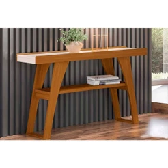 Aparador de Sala Jantar Menphis 1 Prateleira Nature/Off White - Henn