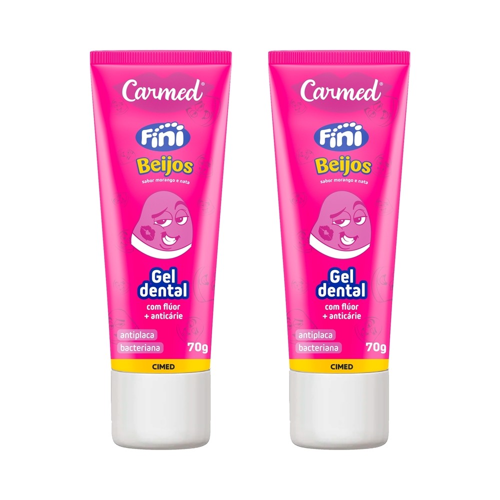 Kit 2 und Gel Dental Carmed Fini Beijos 70g em Oferta na Shopee